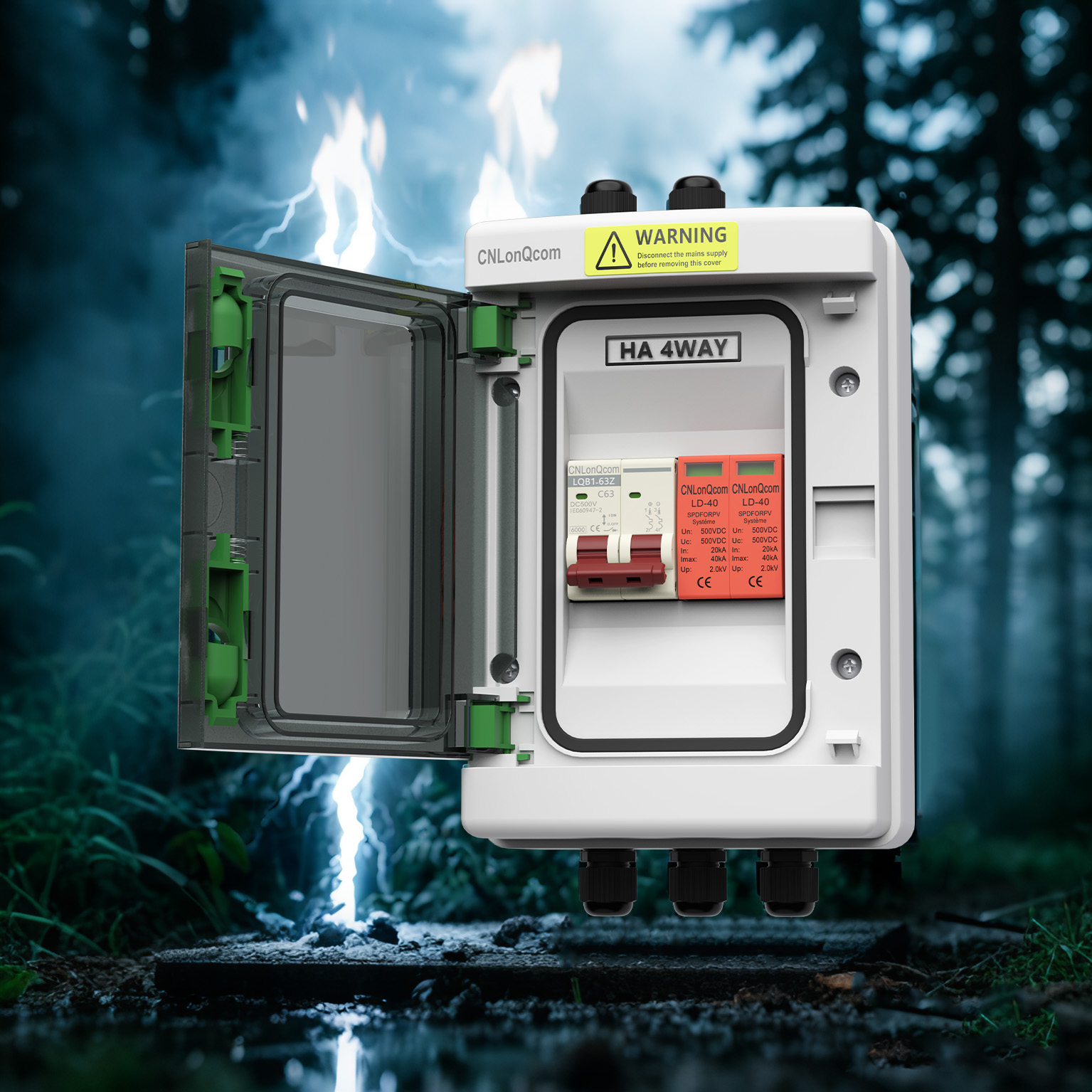 LQX-DC500V-1-1 PV kombinovaná box technický bílý papír